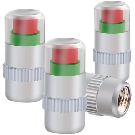 12pcs Premium Capuchons Tige Valve Pneu, Moniteur Pression Pneu De Voiture, Avertissement Scurit Indicateur De Capteur 3 Couleurs, Couvercle Anti- (1/5)