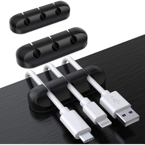clips Cble Organisateur Bureau, Lot De 3 Support De Cble, Organisateur De Cordon, Gestion Des Cables, Cble Rangement Pour Usb Cbles De Chargeur/so (1/5)