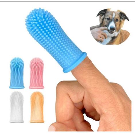 brosse Dents Pour Chien 8 Pices 4 Couleurs Brosse Dents Pour Animaux Brosse Dents En Silicone 360 Pour Chiens Et Chats Doigt Pour Le Nettoyage (1/5)