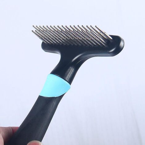 peigne Pour Animaux De Compagnie Roue Pivotante  Double Range Bleue 1 Pice, Convient Aux Animaux  Poils Moyens Et Longs (1/5)