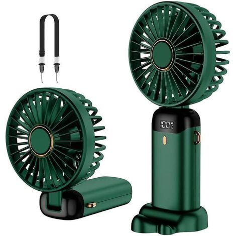 ventilateur Portatif, Mini Ventilateur Portable Rechargeable Par Usb, Petit Ventilateur De Poche 5 Vitesses Avec Base, Batterie 3000 Mah Ventilate (1/5)
