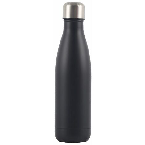 noir , Gourde Isotherme 500ml - Bouteille Isotherme 500ml - Gourde Metal Inox - Tanche - Rutilisable - Sans Bpa - Pour Boissons Chaudes Et Froides (1/5)
