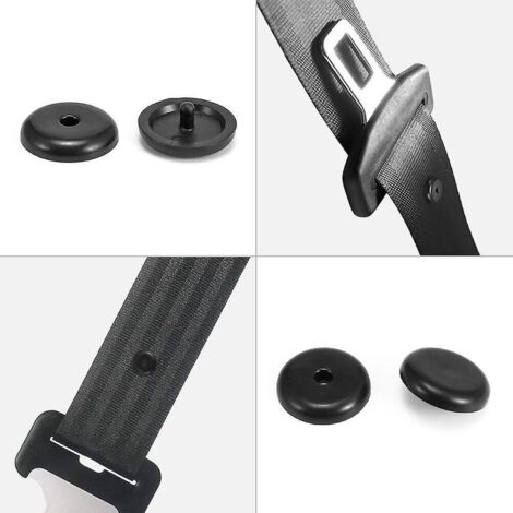 20pcs Clip Bouton En Plastique Noir Bouchon D'arrt Pour Ceinture De Scurit De Voiture (1/5)