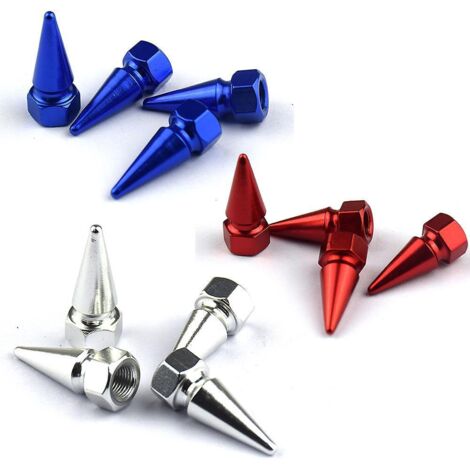 12pcs (rouge Argent Bleu) Capuchon De Valve Auto, Bouchons De Tige De Valve En Alliage D'aluminium Capuchon Pneu Voiture Capuchon De Valve Velo Ut (1/5)