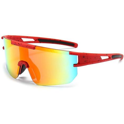 lunette De Cyclisme Polarises-rouge, Lunette Velo Route, Lunette Sport Homme Femme, Coupe Vent Et Anti Bue Anti Uv 400, Pour Course Pied, Cyclism (1/5)