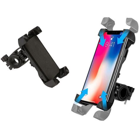 support Tlphone Vlo Noir 1 Pice Support Smartphone Moto, Support Vlo Guidon Universel Rotatif 360 Pour Smartphone 3.5 6.5 Pouces Gps Pour Autres (1/5)