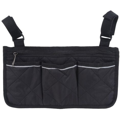 1 Sac De Rangement Fauteuils Roulants, Mains Libres Accoudoir  Suspendre Poigne Support De Stockage Sac, Pour Fauteuils Roulants Noir