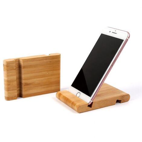 support En Bambou Pour Tlphone Portable/tablette Lot De 2 (1/5)