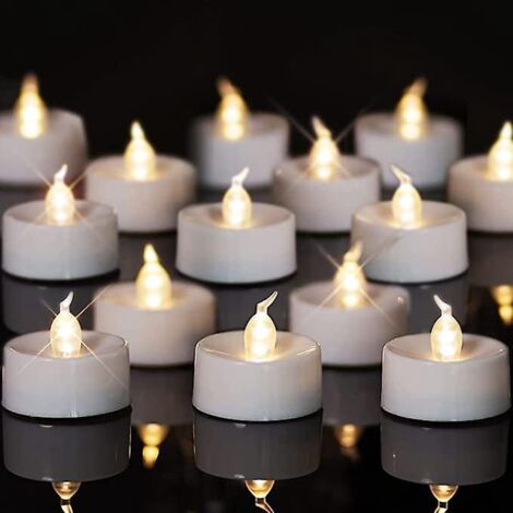 lot De 24 Bougies Led Sans Flamme - Blanc Chaud - Fonctionne Avec Piles - Longue Dure De Vie - Pour Mariage, Vacances, Fte, Dcoration D'intrieur (1/5)