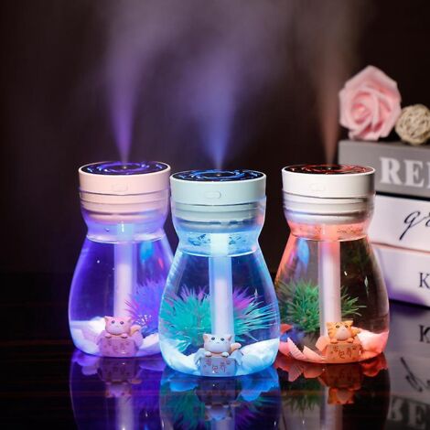 3pcs-mignon Frais Brouillard Air Humidificateur Bureau Chambre Air Nettoyeur Usb Kawaii Air Humidificateur Avec Led Lumire Air Hydratant Bouteille (1/5)