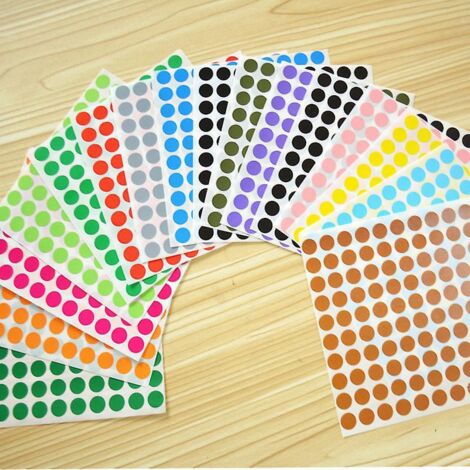 autocollantes Ronde Gomettes Autocollantes Etiquettes Autocollantes Personnalises, Tiquettes Prnom 10mm 16 Couleurs 4800 Pieces Gommettes Enfants (1/5)
