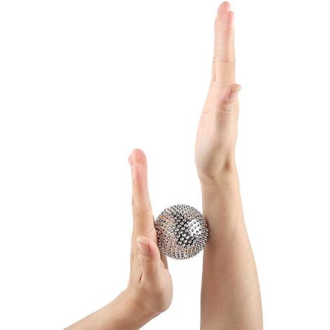 2 Argent Boules D'acupression,boules De Massage,47 Mm Balle De Massage Avec Aiguilles,balle De Massage Pour Les Pieds Hrisson,reflexologie Balle, (1/5)