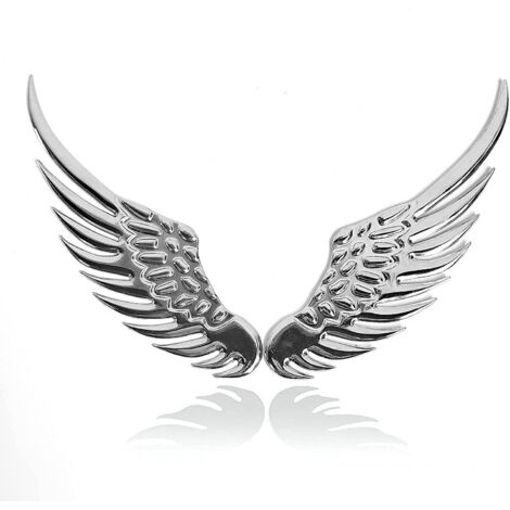stickers 3d(1 Paire) (argent) Ailes Mtalliques Autocollant Mtal Auto Accessoires Pour Voiture (1/5)