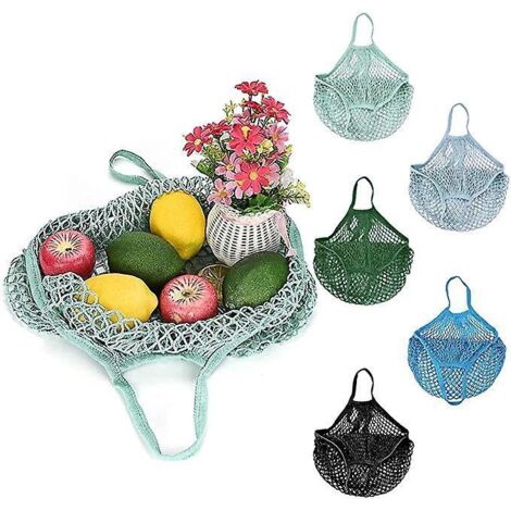 5 Pcs Filet De Courses En Coton Et Lin 40 35 Cm Portables Sac Filet Rutilisable Filet Provision Solidifier Pour Shopping Lgumes Fruits Jouets P (1/5)