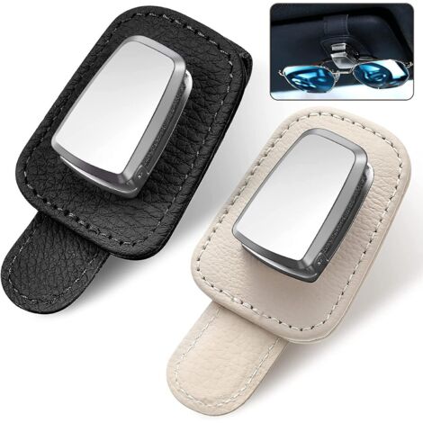 2 Paquets De (noir, Marron) Porte-lunettes De Voiture Clip De Support De Lunettes De Soleil De Visire De Voiture Universel Cintre De Lunettes En C (1/5)