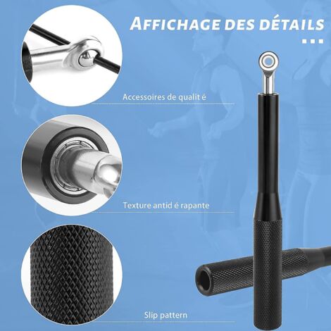 corde  Sauter, Corde A Sauter Sport Ajustable En Aluminium De Grande Vitesse Entranement De Fitness, Corde  Sauter Pour Adultes Enfants (1/4)