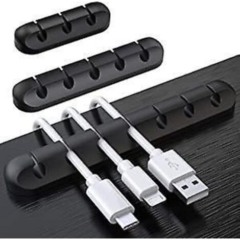 clips Cble Organisateur Bureau, Lot De 3 Support De Cble, Organisateur De Cordon, Gestion Des Cables, Cble Rangement Pour Usb Cbles De Chargeur/so (1/5)