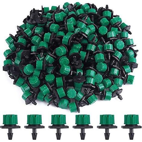 (vert Fonc)200pcs Goutteur Irrigation Rglable, 1/4' Systme Dirrigation Goutte Goutte Micro Flow Drip Head Buses De Brouillard Dirrigation Pour J (1/5)
