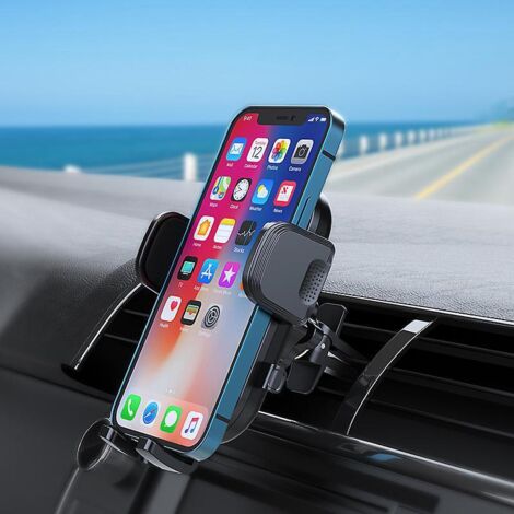 support Telephone Voiture, [stable & Anti-vibration], Porte Telephone Voiture Pince Grille Aeration Horizontale/verticale, Un Bouton De Libration
