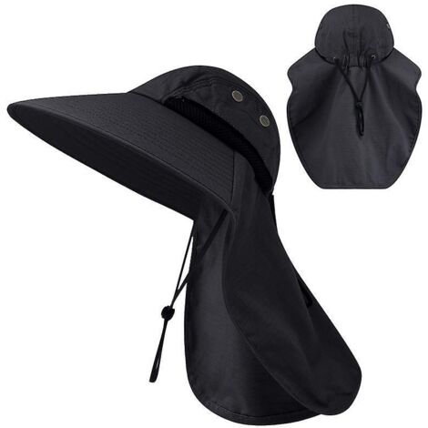 noir 1 X Chapeau De Soleil Pour Homme Avec Rabat Pour La Pche Et La Randonne (1/5)