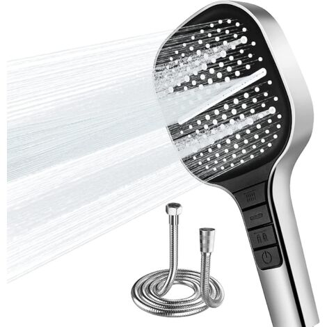 pommeau De Douche Haute Pression  7 Modes Et Tuyau Bain Conome En Eau Grand Panneau De Douche Ajuste Rapidement Le Mode De Douche En Appuyant Sur