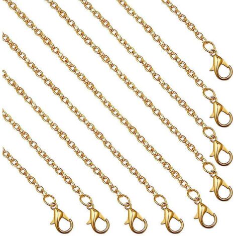 20 Brins 45 Cm Chane En Acier Inoxydable Dor Avec Fermoir Mousqueton Pour Loisirs Cratifs, Pendentifs, Colliers, Bracelets, Bricolage, Fabrication