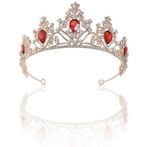couronne En Pierres Prcieuses Rouges 1 Pice Couronne De Reine Baroque Couronne En Strass Diadme De Mariage Diadme De Fte De Mariage (1/5)
