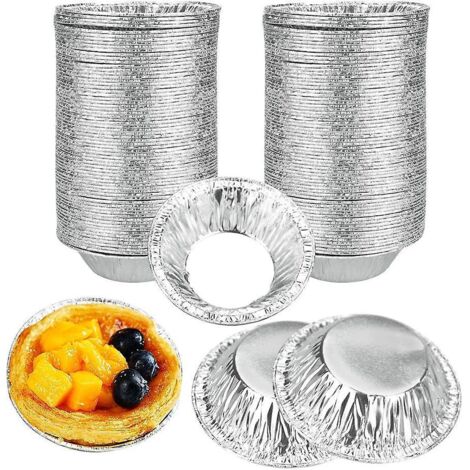 250 Pices Moule  Tarte Aluminium Jetable Moule  Tarte Aux Oeufs Plat  Tarte En Papier D'aluminium Mini Moule  Tartelette Anti-adhsif Pour Ptisseri