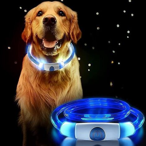 led Collier Chien Lumineux Rechargeable, Clignotant Collier Longueur Ajustable 3 Modes De Flash,50cm (1/5)