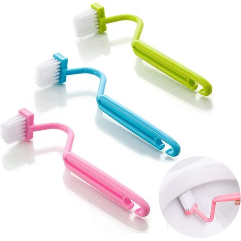 `3 Pices Brosse Toilettes Brosse Toilette Wc Rebord De Nettoyage Courb En Plastique Pour Les Coins De Toilettes (1/5)