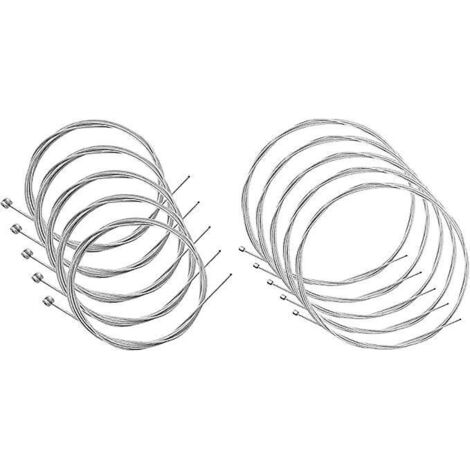 5x Cable De Frein Velo Universel Vtt Vtc Bmx Ville Cycle Acier Galvanise, Mixte Adulte, Argent, 1.5x2000mm (1/5)