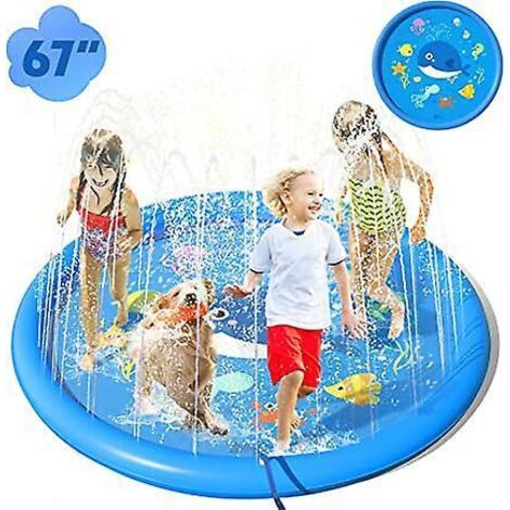 tapis Enfant De Jet D'eau 170cm Pvc Tapis De Pulvrisation D'claboussure D'eau Piscine De Jeux Natte Et Avec Jet Fontaine Pour Enfant,splash Sprink