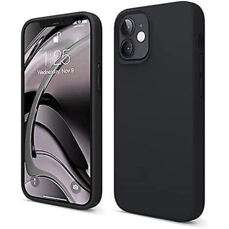 (noir)elago Coque Silicone Liquide Compatible Avec Iphone 12 Mini (5,4) Case En Silicone Premium, Tui Protection Complte, Cover Antichoc 3 Struct (1/5)