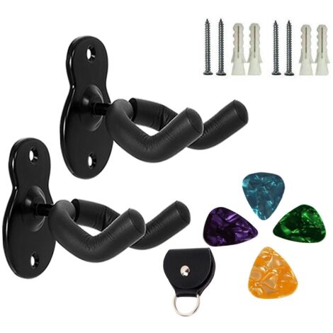 support Mural Pour Guitare [lot De 2], Crochet De Guitare En Mtal Antidrapant Pour Guitare Acoustique, Lectronique, Classique, Basse Ou Ukull Dans
