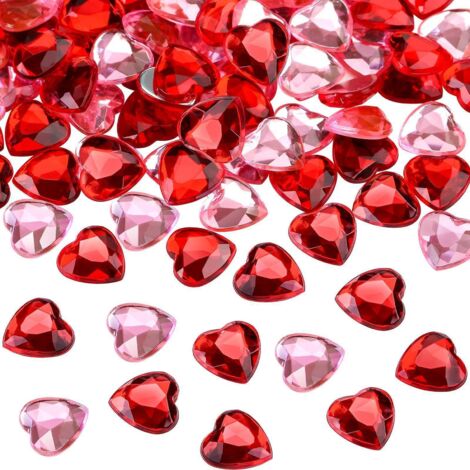400 Pices Acrylique Coeur Rouge Pour La Saint Valentin, Dcoration De Table Coeur De Mariage De Scatter, Acrylique Coeur Pour La Remplisseurs De Va (1/5)