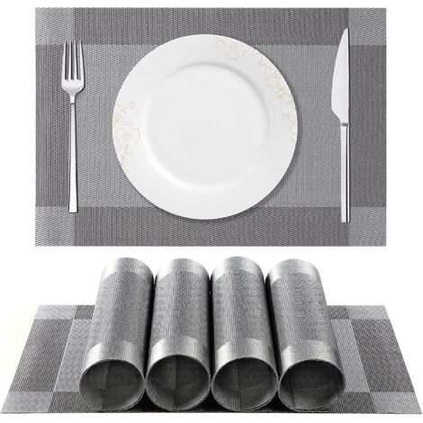 sets De Table, Lot De 6 Lavables Pvc Tapis De Table Antidrapantes Rsistant La Chaleur Pour Dner Cuisine Salon Jardin Ou Salle Manger Restaurant (1/5)