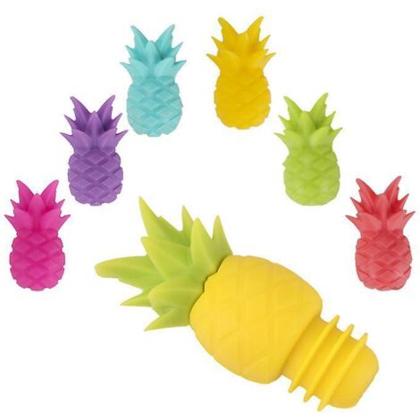 bouchon De Bouteille Marqueurs De Verre, 1pices Bouchon Vin En Silicone Et 6pices Marqueur De Verre Pour Runions De Famille, Ftes Et Autres Evnem (1/5)