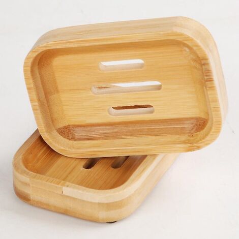 2pcs Bambou Naturel En Bois Porte Savons Bote Savon Pour Salle De Bains Douche Porte-savons Artisanat Pour Savon, Ponges Et Plus (1/5)