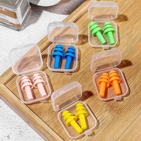 5 Paires Nageur Bouchons D'oreille, Bouchons Impermables En Silicone Rutilisables, Bouchons D'oreilles Mixte Adulte, Pour Piscine, Mer, Bain, Spor (1/5)