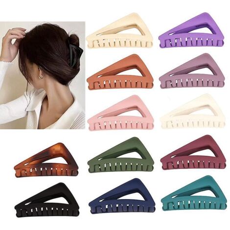 12 Pices Pinces Cheveux, Pince Griffes Pinces Griffes Colores Pinces Griffes Forte Tenue Pour Cheveux Pais Griffe Cheveux Pour Femmes Et Fil (1/5)