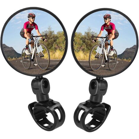 2pcs Rtroviseurs De Vlo, Miroir Convexe En Plastique De Montage De Guidon Pivotant Rglable D'quitation Pour Des Vlos De Route De Montagne (1/5)