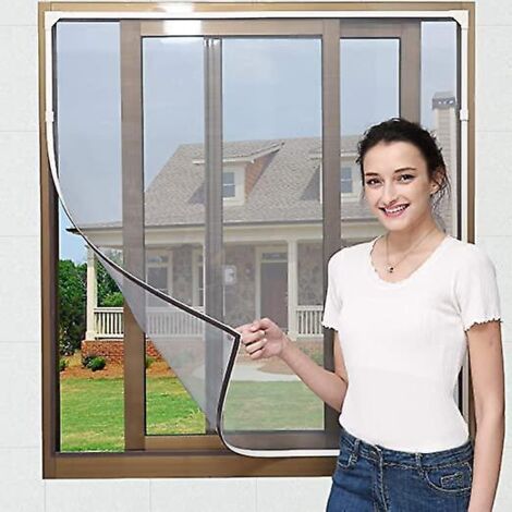 moustiquaire De Fentre Magntique Rglable Diy (cadre Blanc Et Maille Grise), D'une Taille Maximale De 150x75 Cm, Capable De Nettoyer Les Filets Ant (1/5)