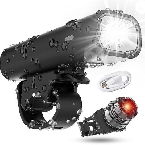 groupe D'clairage De Vlo (groupes D'clairage Avant Et Arrire), Clairage De Vlo Led, 2 Modes D'clairage, Rechargeable Par Usb, Tanche, 400 Lumens (1/5)