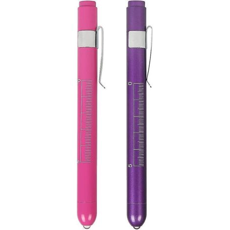 2 Lampes De Stylo Mdical De Diagnostic (violet + Rose), Mini Lampes De Stylo Led Rutilisables, Lampes De Poche, Lampes De Poche, Lampes De Stylo D (1/5)