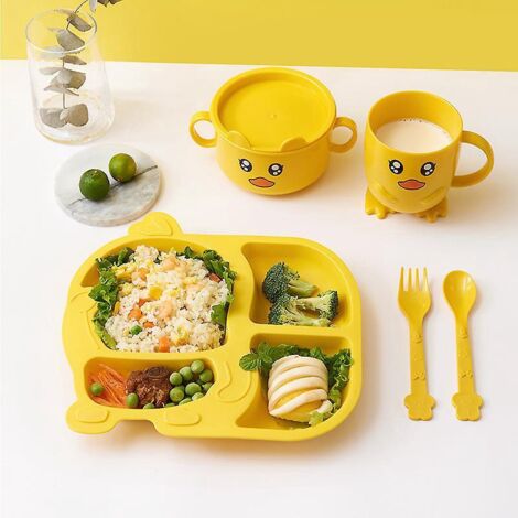 lunch Box Enfant,bote Bento Pour Enfant,bote Repas Et/ou Goter Avec Compartiments Et Diviseur Amovible,idal Pour Ecole Ou Niques,durable Et Sr (1/5)
