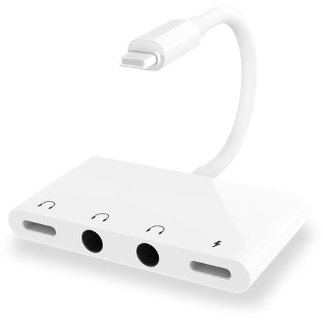 adaptateur Casque Pour Iphone,lighting Vers Jack 3,5 Mm Adaptateur De Dongle,convertisseurs Dcouteurs,rpartiteur Audio Et Charge,convertisseur Cbl (1/5)
