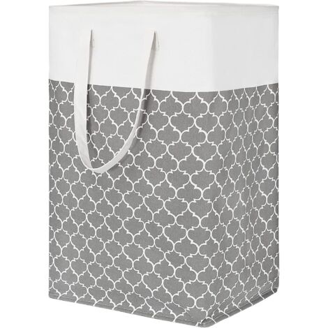 panier Linge De 80l (gris),grand Panier Linge Avec Longues Poignes Renforces, Panier Vtements Autoportant Pliable, Panier De Rangement Impermab (1/5)