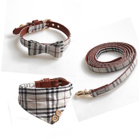 3 Pices Ensemble Collier Et Laisse Pour Chien,rglables Nud Papillon Bandana Avec Clochette Pour Les Promenades En Plein Air Pour Chats Et Chiots (1/5)