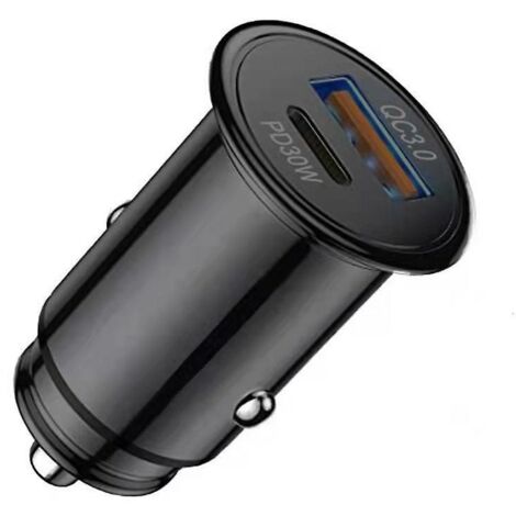 allume Cigare Usb, Usb C Pd 30w Charge Rapide Chargeur Voiture, Usb A Qc3.0 Chargeur Allume Cigare Usb Tout Mtal Pour Iphone 14 13 12 11 Pro Max S (1/5)