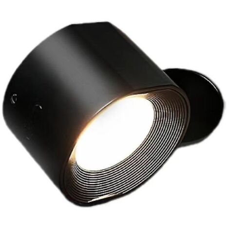applique Murale D'intrieur Noire 1 Pc, 3 Niveaux De Luminosit Applique Murale Led Tactile 3 Tempratures, Applique Murale Rotative 360, Chevet Appl (1/3)